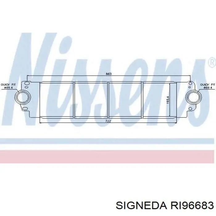 RI96683 Signeda radiador de aire de admisión