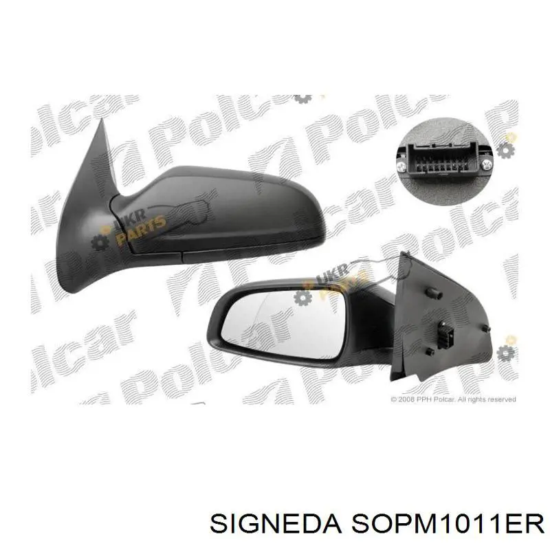 SOPM1011ER Signeda cristal de espejo retrovisor exterior derecho