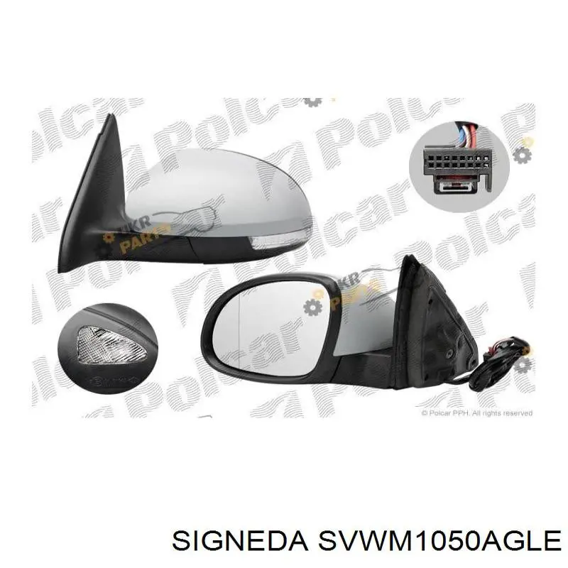 SVWM1050AGLE Signeda cristal de espejo retrovisor exterior izquierdo