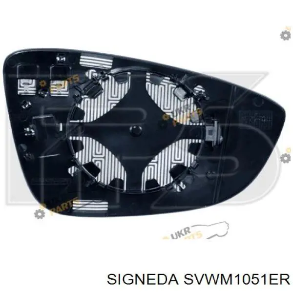 SVWM1051ER Signeda cristal de espejo retrovisor exterior derecho