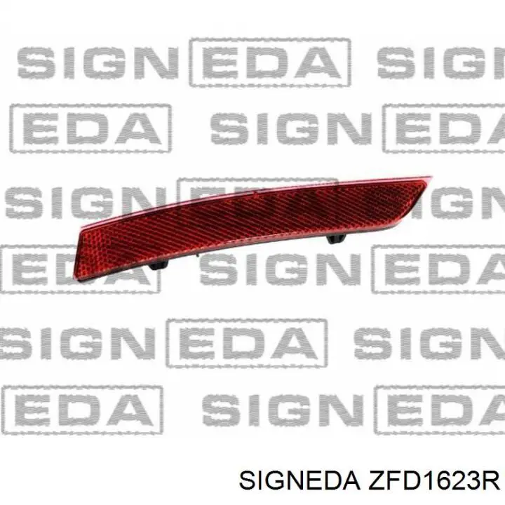 ZFD1623R Signeda reflector, parachoques trasero, derecho