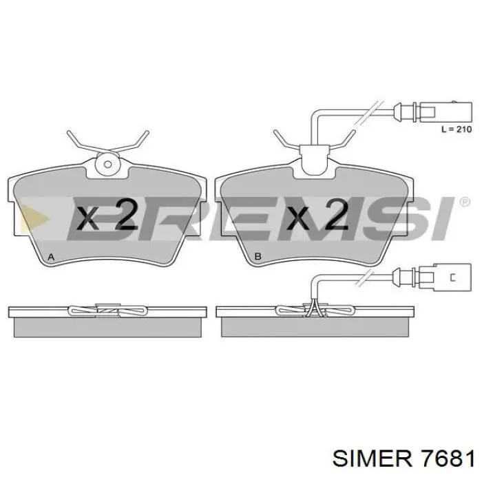 7681 Simer pastillas de freno traseras