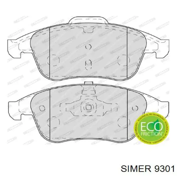 9301 Simer pastillas de freno delanteras