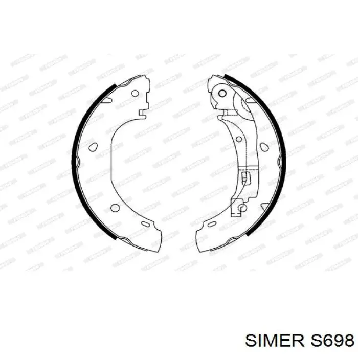 S698 Simer zapatas de frenos de tambor traseras