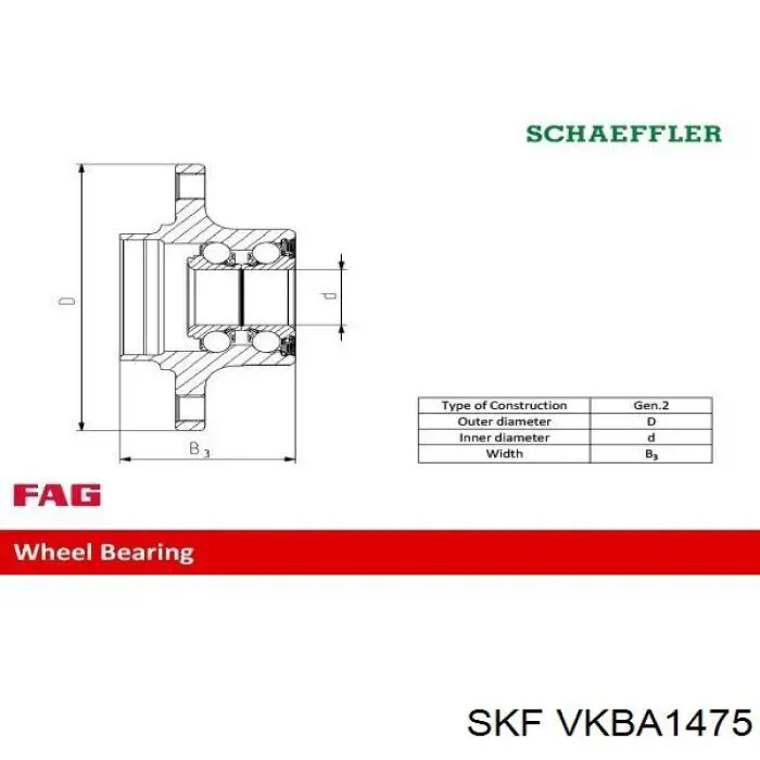 Comprar VKBA1475 SKF Cojinete de rueda trasero