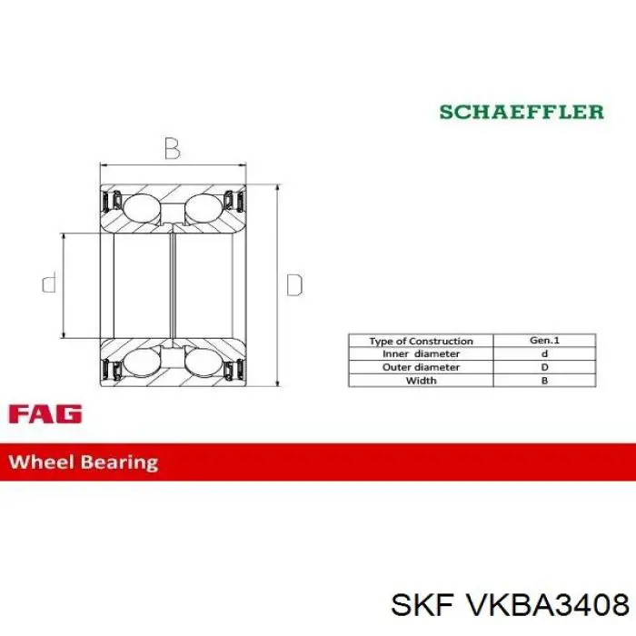 VKBA3408 SKF cojinete de rueda delantero