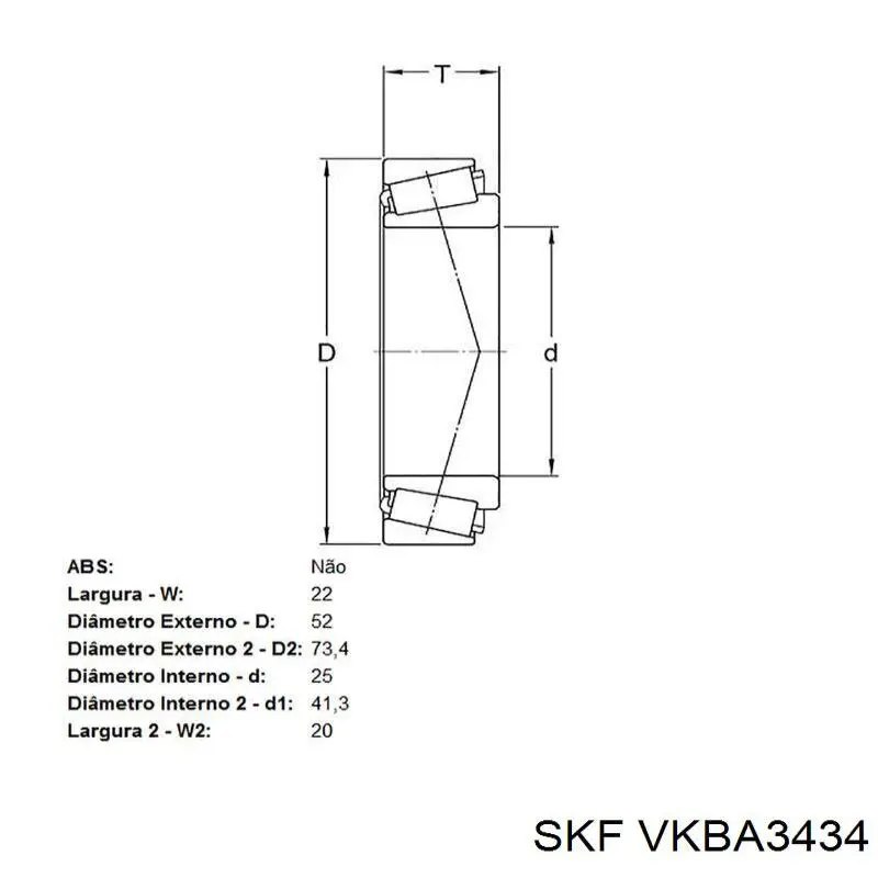 VKBA 3434 SKF cojinete de rueda delantero