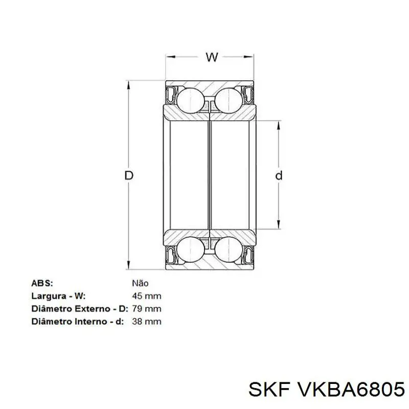 VKBA 6805 SKF cojinete de rueda trasero