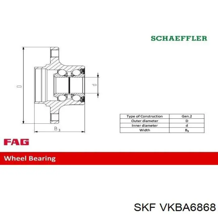 Comprar VKBA6868 SKF Cubo de rueda, Eje trasero