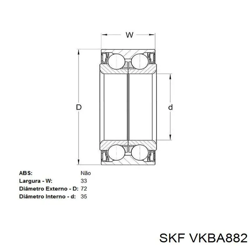 VKBA882 SKF cojinete de rueda delantero