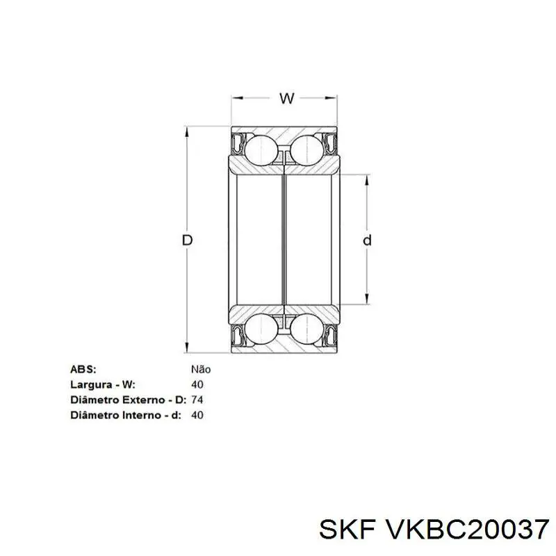 Cojinete de rueda delantero SKF VKBC20037 precio, desde 19,34 EUR