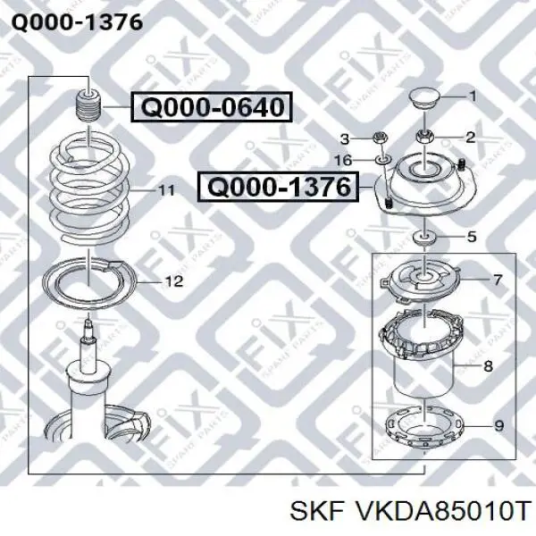 VKDA85010T SKF soporte amortiguador delantero