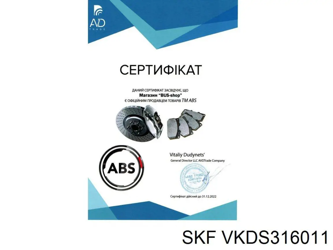 Cojinete de bola inferior derecho SKF VKDS316011