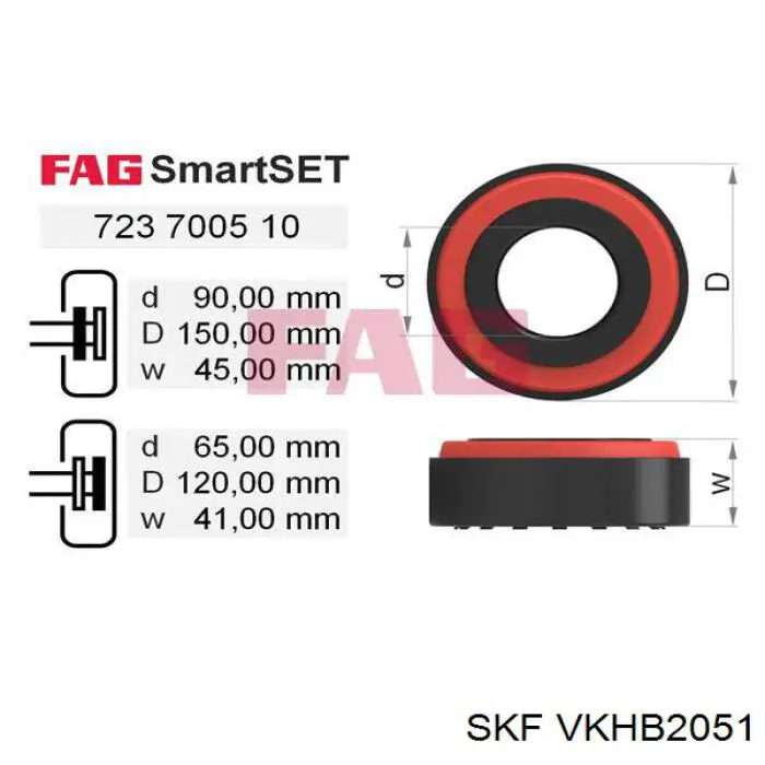 VKHB2051 SKF cojinete interno del cubo de la rueda delantera