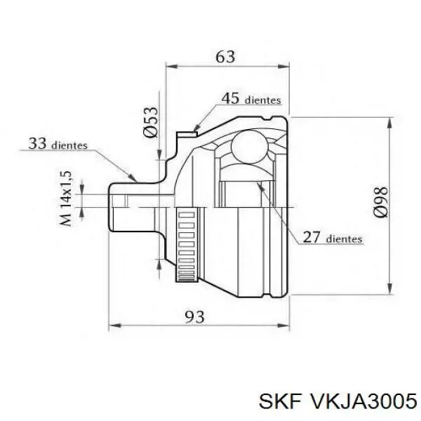 VKJA3005 SKF Junta homocinética