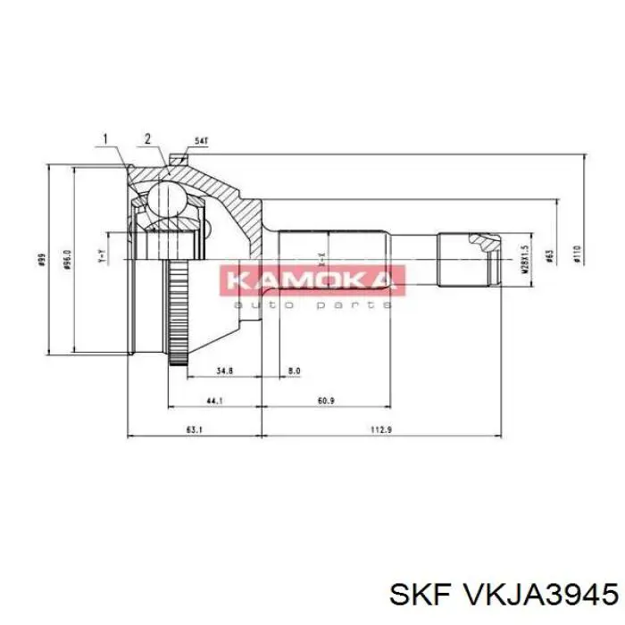 VKJA3945 SKF Junta homocinética