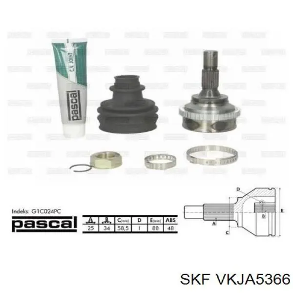 Junta homocinética exterior delantera Peugeot 308 1 4A, 4C