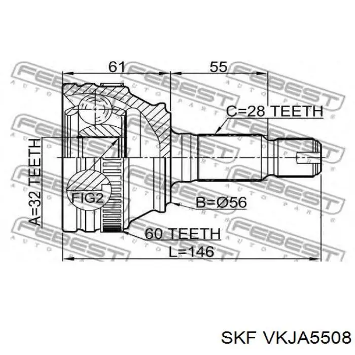 Junta homocinética exterior delantera o trasera SKF VKJA5508 precio, desde 43,94 EUR