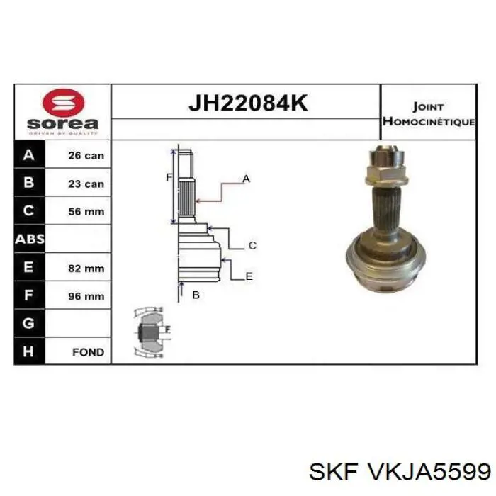 Comprar VKJA5599 SKF Junta homocinetica