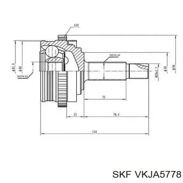 VKJA5778 SKF Junta homocinética