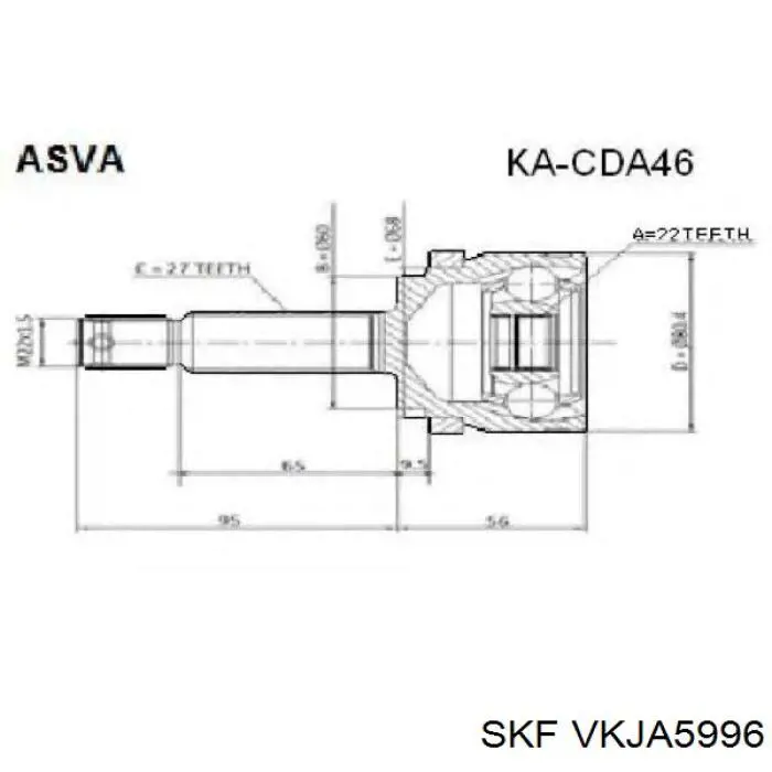 Junta homocinética exterior delantera SKF VKJA5996 precio, desde 34,02 EUR