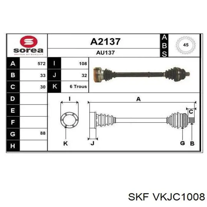 Semieje delantero derecho VAG 8A0407272AE precio, desde 113,26 EUR