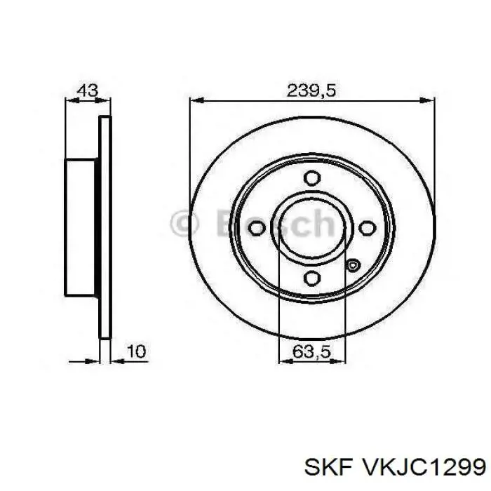 VKJC 1299 SKF árbol de transmisión delantero izquierdo