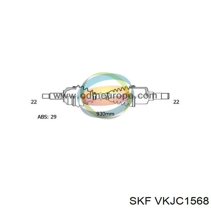 VKJC1568 SKF árbol de transmisión delantero izquierdo