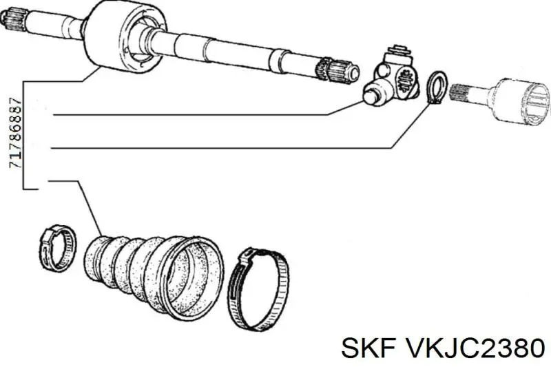 VKJC2380 SKF árbol de transmisión delantero derecho