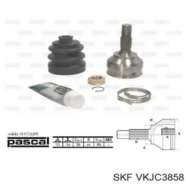 Semieje delantero izquierdo VKJC3858 SKF