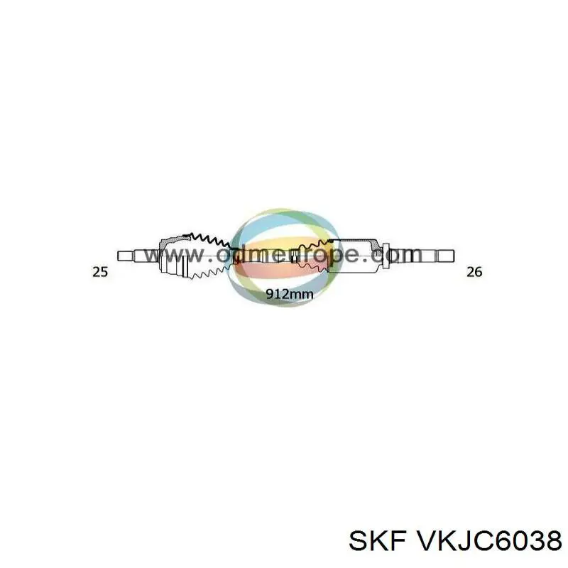 Semieje delantero derecho SKF VKJC6038