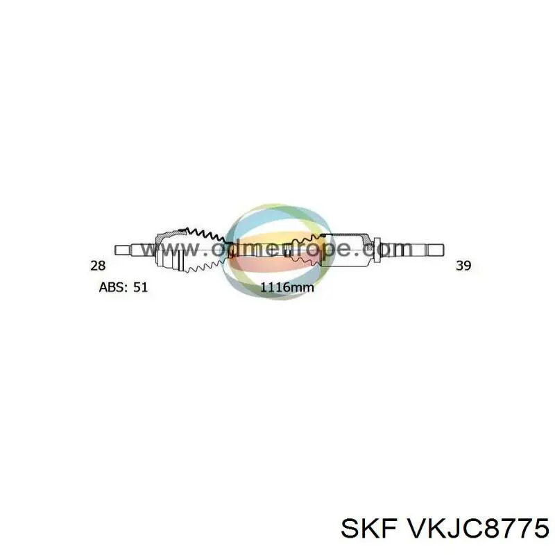 Semieje delantero derecho VKJC8775 SKF