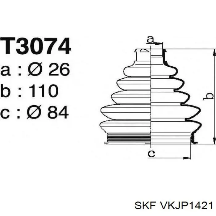 VKJP 1421 SKF fuelle, árbol de transmisión delantero exterior