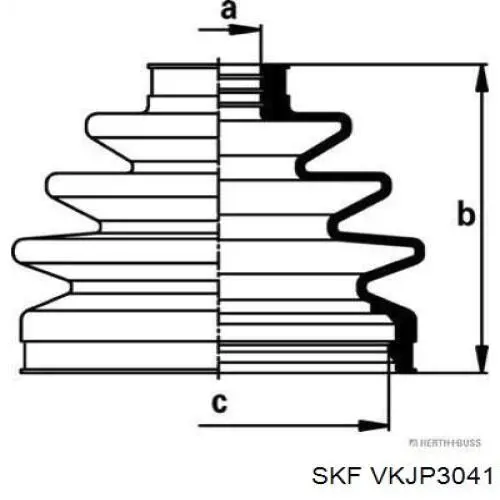 VKJP 3041 SKF fuelle, árbol de transmisión delantero exterior