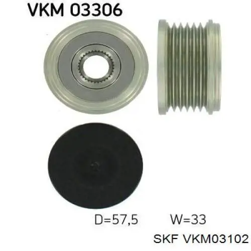 VKM03102 SKF Rueda libre alternador 