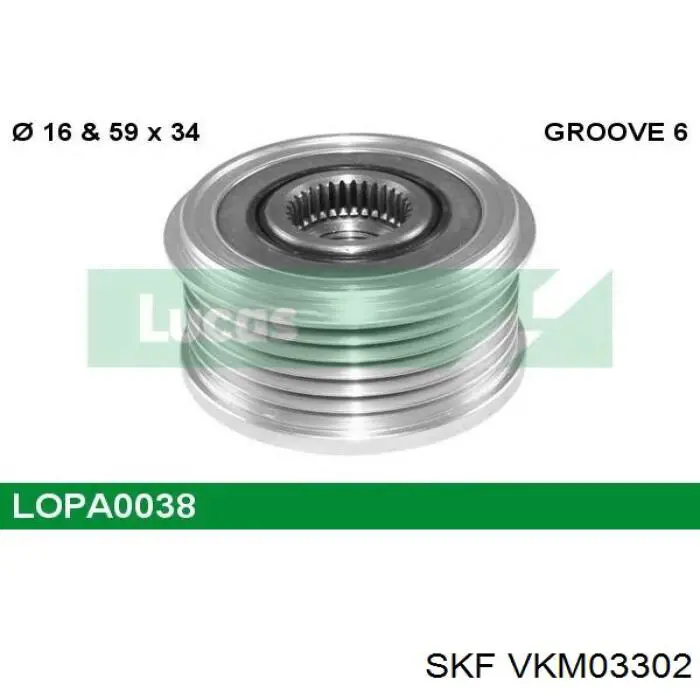 Comprar VKM03302 SKF Rueda libre del alternador
