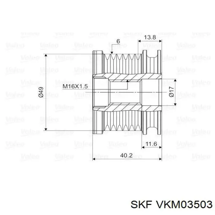 VKM03503 SKF polea alternador