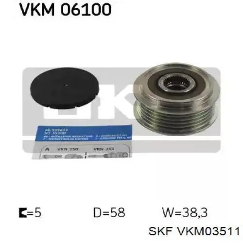 Comprar VKM03511 SKF Rueda libre del alternador