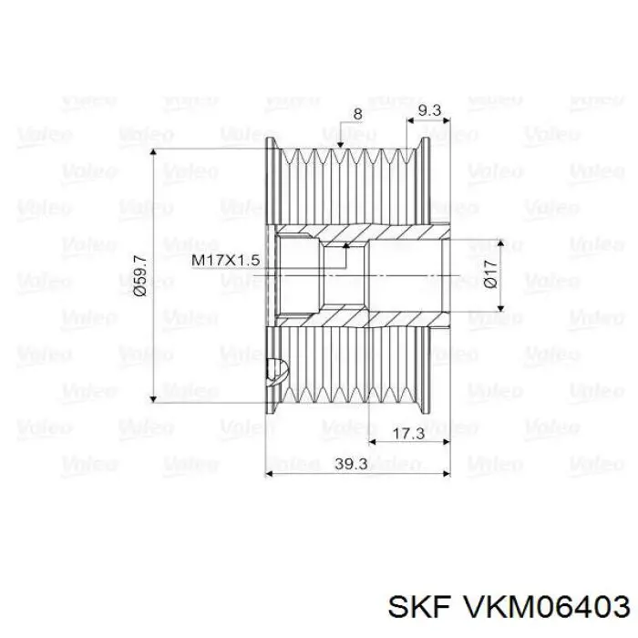 Polea alternador VKM06403 SKF