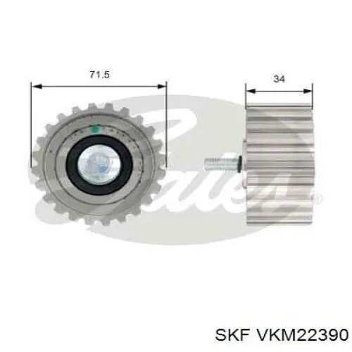 VKM22390 SKF rodillo intermedio de correa dentada