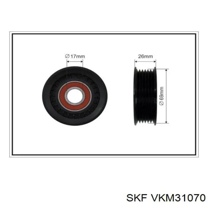 VKM31070 SKF tensor de correa, correa poli v