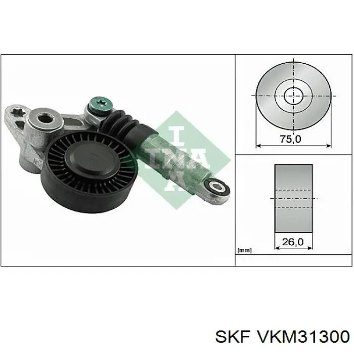 VKM 31300 SKF tensor de correa, correa poli v