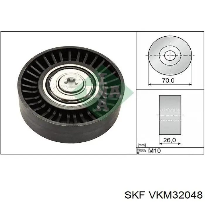 VKM32048 SKF polea inversión / guía, correa poli v