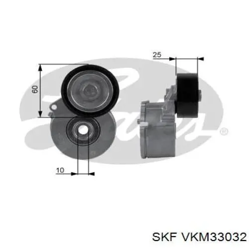 VKM33032 SKF tensor de correa, correa poli v
