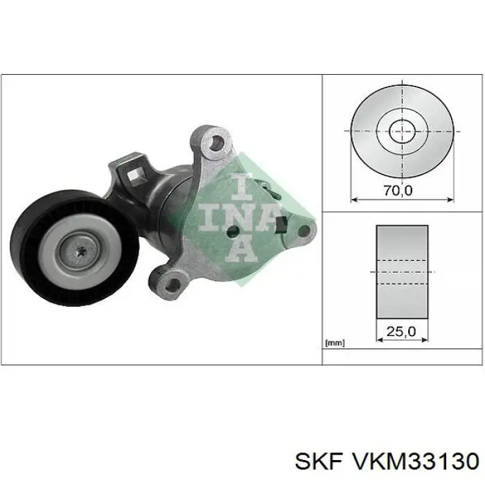 VKM33130 SKF tensor de correa, correa poli v