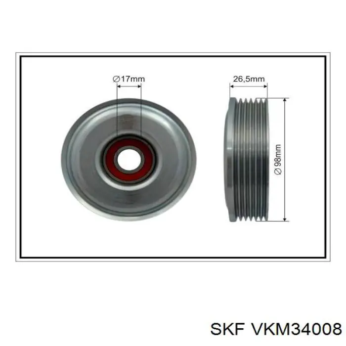 VKM 34008 SKF tensor de correa, correa poli v