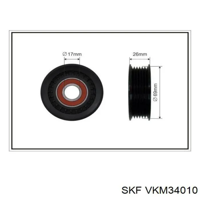 VKM 34010 SKF tensor de correa, correa poli v
