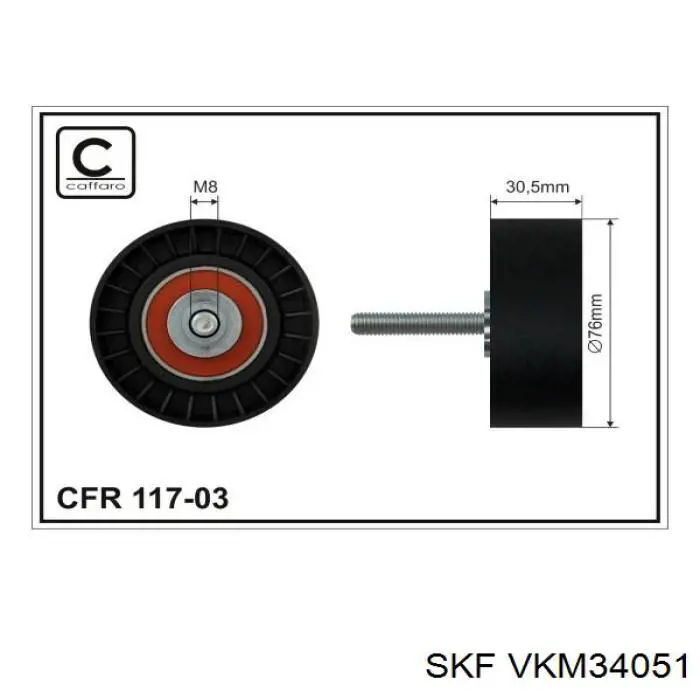 VKM 34051 SKF polea inversión / guía, correa poli v