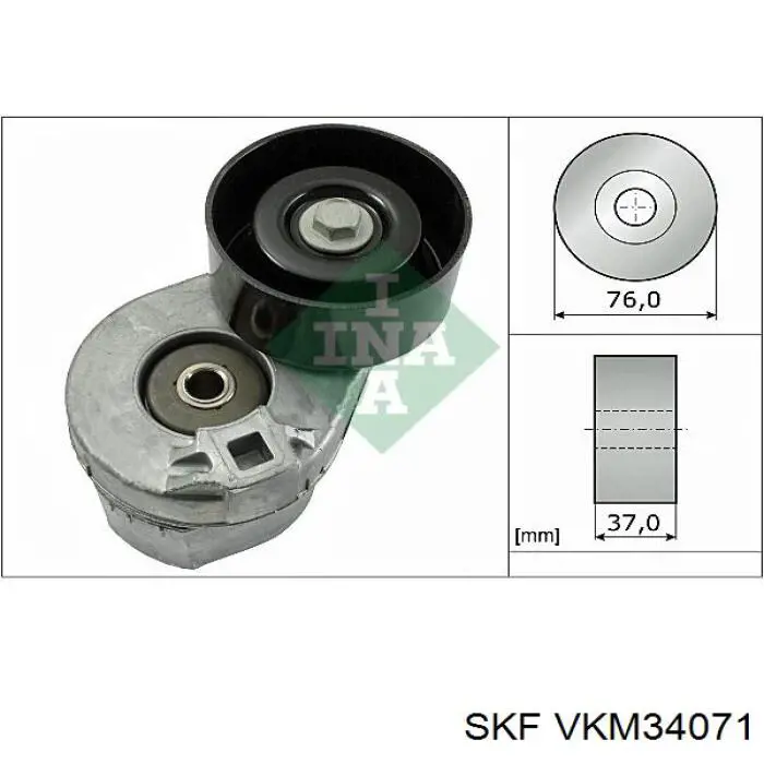 VKM 34071 SKF tensor de correa, correa poli v