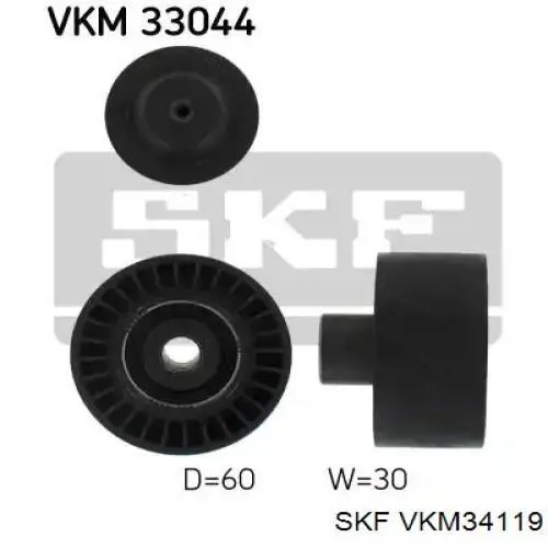 VKM 34119 SKF tensor de correa poli v
